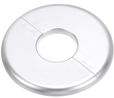 PATIKIL Flangia Divisa a Parete 1.36 (34.5mm), 1Pz ABS Rotonda Autoadesiva Piastra Protezione Fibbie Copertura Tubo Acqua per Cucina Bagno Braccio Tubo Rubinetto Decorazione, Argento