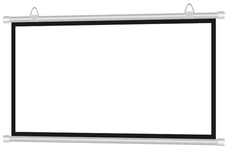 SXKJQER Pantalla De Proyección 30, 40, 50, 60, 72, Pantalla Proyección Manual Enrollable, Ángulo Visión 178º, Altura Ajustable, Formatos 16:9/4:3, HD 4K, Pantalla De Proyector Portátil(16:9,60)