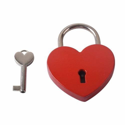 Herz Vorhängeschloss Mit Schlüssel,Alte Schlüssel,Padlock,Cute Liebesschloss,Mini Schlüsselschloss,Mini Vintage Herzschloss,für Jubiläum,Hochzeit,Valentinstag,Reisen,Diary,Halloween Weihnachten