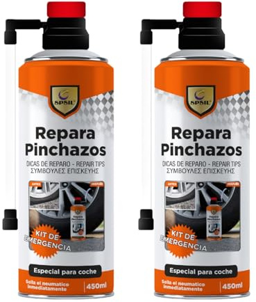 SPSIL Kit Liquido Antipinchazos Repara Pinchazos para Coche 2pcs Moto Bicicleta Sellador Neumaticos Tubeless Reparación Rápida sin Desmontar Emergencia Viaje Caravana Rueda