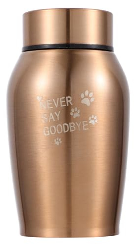 Alipis Urnes Funéraires pour Animaux de Compagnie en Acier Inoxydable pour Chiens Et Chats, Boîte à Cendres Commémorative Dorée de 13,2 Cm (5,2 Pouces).