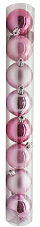 MAGIC 8 Weihnachtskugeln Kunststoff 6cm Rosa-Mix rosa - Hellrosa