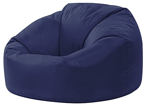 Bean Bag Bazaar Sitzsack für Erwachsene, Dunkelblau, Outdoor Sitzsack mit Füllung, Bean Bag, Wasserabweisender Stoff, Bequemer Sessel für Wohnzimmer, Garten, Terrasse