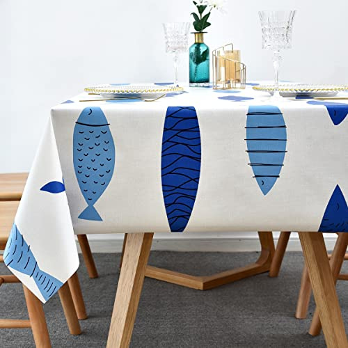 LOHASCASA Heavy Duty Vinyl Oilcloth Tablecloth PVC Waterproof Plastic Wipeable Spillproof Peva Tablecloth for Spring Outdoor Camping Picnic Rectangle 54x72 Inch