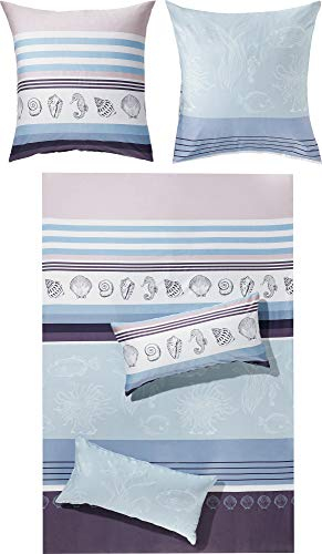 Erwin Müller Bettwäsche Mako-Satin blau Größe 1x 135x200 cm + 1x 40x80 cm