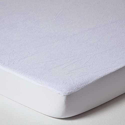 HOMESCAPES Protège Matelas imperméable en Tissu éponge, Alèse de lit 160x200 cm