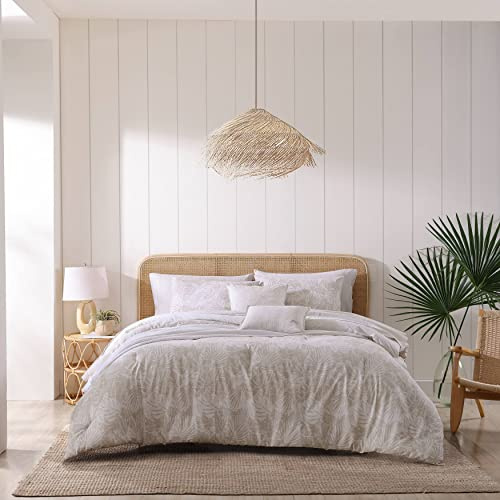 Tommy Bahama - Bäddset för king size-sängar, bomull, vändbart, inklusive matchande örngott med kudde (Costa Blanca beige, Kingsize)