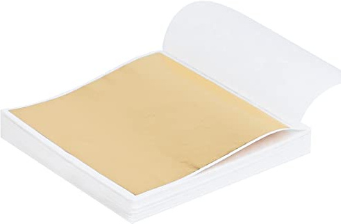 95 Sheets Rose Gold Leaf, Imitation Gold Foil Papers for Arts, Crafts, Furniture, Nail Art, Canvas, Home Decoration, 8x8 cm Rose Gold Leaf Sheets (Champagne Gold)