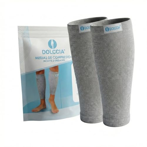 DOLCCIA 1 par Medias de compresión, Calcetines Compresivos Mujer Hombre, Mangas de Compresión para Deporte, Running, Ciclismo, Trabajo, Senderismo, Vuelo (L/XL)