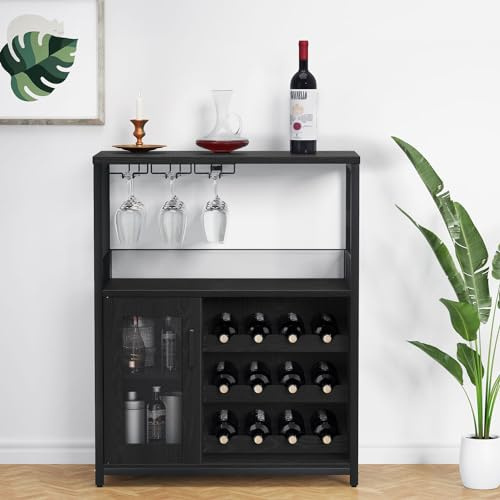 GAOMON Coffee Wine Bar Cabinet with Storage and Detachable Rack