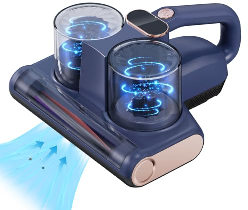 FUVSHU Aspirador antiácaros para colchones, aspiradora antiácaros con UV-C, para alérgicos, elimina el 99,9% de alérgenos de colchones, camas y sofás, peso ligero, con cable, BYT02