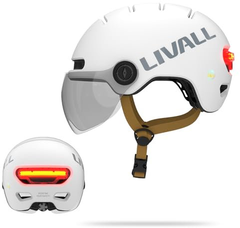 LIVALL L23 Smart Bike Helmet with LED Lights & Removable Visor, NTA8776 CPSC Certified, Bike Helmet with Fall Detection for Adults Men Women, Bicycle Helmet for Commuter E-Bike Scooter Skateboard