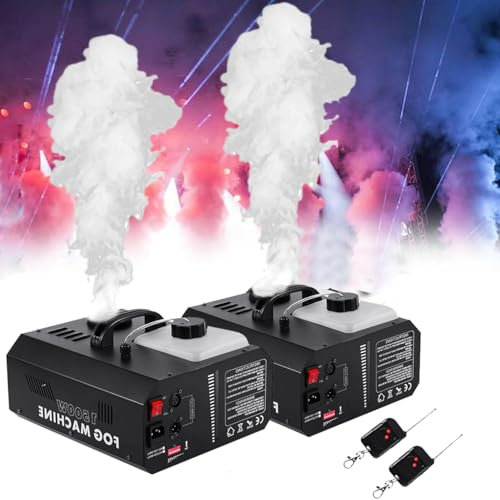 Ridgeyard 2 PÄCKCHEN 1500W Nebelmaschine mit Kabellose Fernbedienung DMX Nebelmaschine für Hochzeit, Party, Theater, Halloween, Weihnachten,und 2L Tank,Nebelabdeckung Reichweite 10-100sqm
