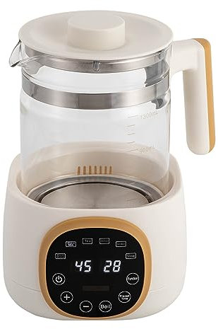 Hervidor de agua con ajuste de temperatura, calentador de biberones para bebé con indicadores digitales LED, 72 horas, mantiene caliente los alimentos del bebé, 600 W, 1,3 L para biberón, té,