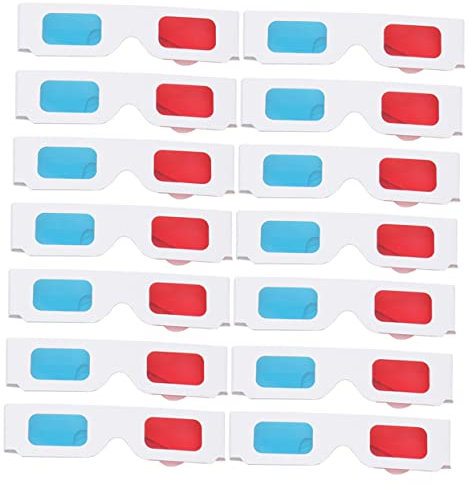 Vaguelly 50pezzi Occhiali Cartone Anaglifici Per Film e Giochi Per Ragazzo e Adulti