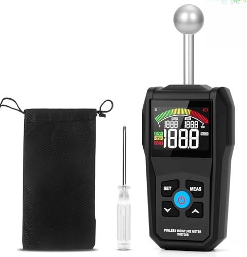 Testeur Humidité Humidimetre Profondeur d'Analyse 5-40mm, Testeur Humidité Mur Bois Non Destructif avec LCD Couleur et Alarme Aonore, Détecteur Humidité Aous les Matériaux de Construction, Bois, Murs