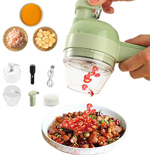 Qcwwy légumes électrique Portatif, Conception Ergonomique pour Hacher, éplucher et Mélanger, Ensemble d'outils de Cuisine pour la Cuisine à Domicile