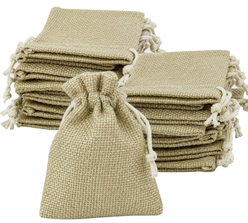 EUGENEKELLY 30 stycken bomullspåsar med dragband, liten, smyckespåse, presentpåsar, jutepåse liten för bröllop hus leveranser hantverk souvenir (8 x 10 cm/3,15 x 3,94 tum)