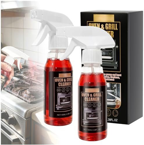 KutaKuta 2 PCS 100 ml Limpia Hornos, Spray Limpiador Elimina Restos de Comida Quemada y Grasa Incrustada Rápidamente, Apto para Microondas, Freidoras sin Aceite, Hornos, Parrillas y Barbacoas