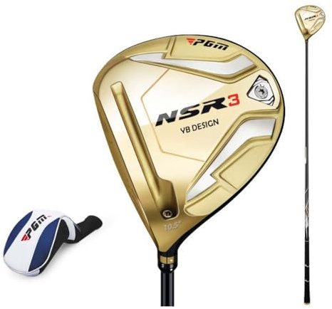 Vänsterhänt golfdriver professionell #1/3/5/4H grafitskaft hög studsning titan trä hybrid järnklubb med huvudbonad män sport (vänster, #1-S, guld)