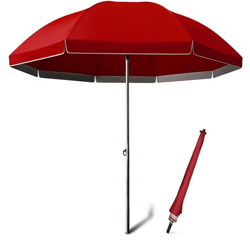 Sombrilla para Patio, Sombrilla para Mesa de Exterior de 7/8/8,5/9/10/10,5 Pies con Mástil de Acero y 8 Varillas, Protección UPF 50+, Parasol de Mercado para Jardín Piscina(320cm/10.5ft)