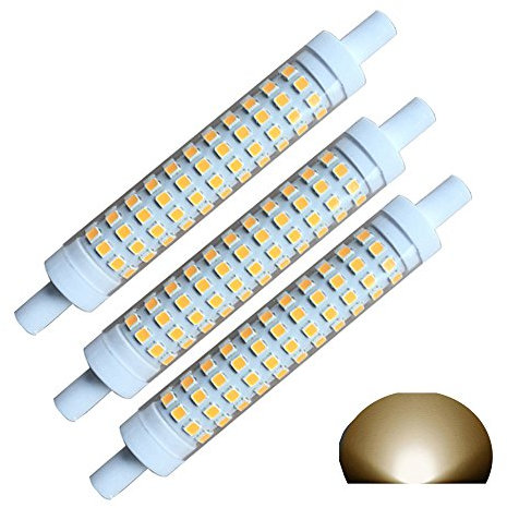 Bombilla LED R7S de 10W 118mm J118 100W halógena regulable luz cálida 3000K AC 220V-240V 1000lm doble extremo tipo J de 4.7 pulgadas para focos de foco, 3 PCS
