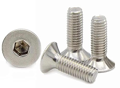 M4 (4mm x 12mm Inc Head) Hex Socket Countersunk Machine Screws - A2 Grade Stainless Steel (Pack of 20)