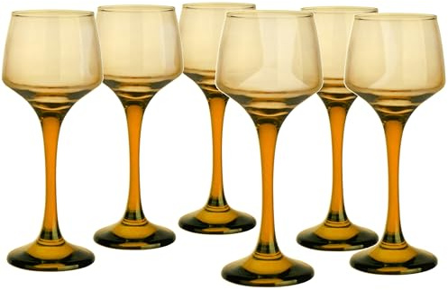 Glasmark Krosno shotglas set om 6 st 75 ml glas set för sprit vodka glas shots likör shotglas shotglas likörglas presentset vodka honungsfärg 6 x 75 ml, honungsgul