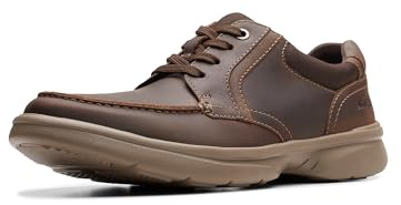 Clarks Bradley Vibe, Oxford Hombre, Piel de Cera de Abeja, 45 EU Ancho