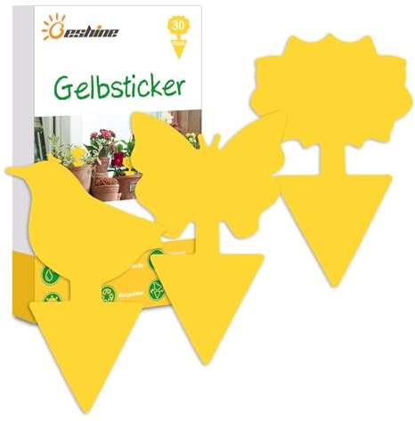 Beshine Gelbsticker, 30 Stück Trauermücken Bekämpfen klebriger Fänger für Pflanzen Innen- und Außeninsekten Fliegenkontrolle, wasserdicht und ungiftig