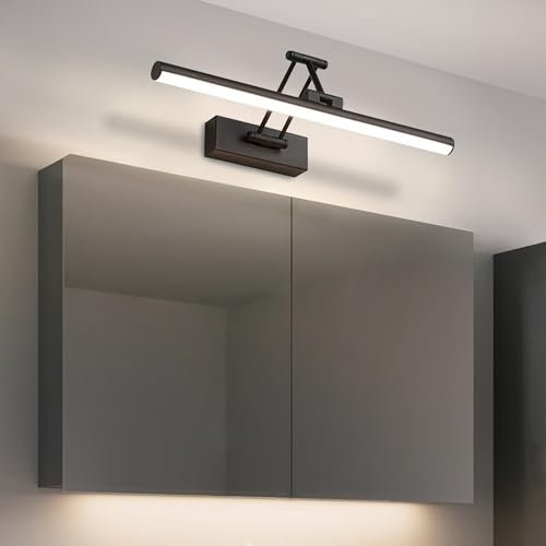 YHTlaeh LED Specchio Lampada 10W 720 Lumen Bagno Bianco Neutro 4000K IP44 Impermeabile No Flicker 230V (Nero, 40CM)