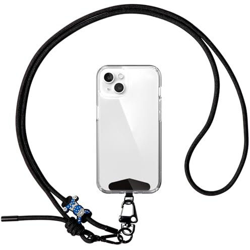 Brencco Cordon para Movil Universal, Viene con 1 espaciador de acero inoxidable, Colgante para Movil Compatible con Todos Los Teléfonos Inteligentes y la Mayoría de los Funda, Correa Ajustable（150 cm）