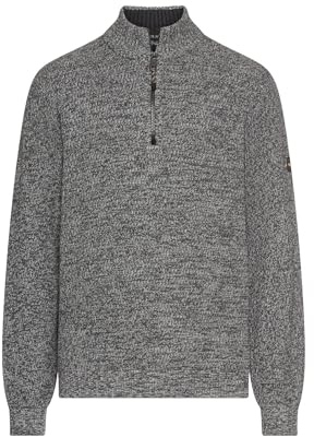 camel active Men's Knitted Troyer with Mottled Structure, black, X-Large