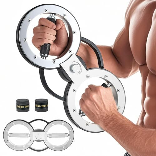 GYMAX Handtrainer Unterarmtrainer 5.4kg, Brennende Maschine für Männer & Frauen mit einstellbarem Widerstand & 360 Grad drehbarer Griff, Handgelenk & Schulter Trainer für Zuhause & Fitnessstudio
