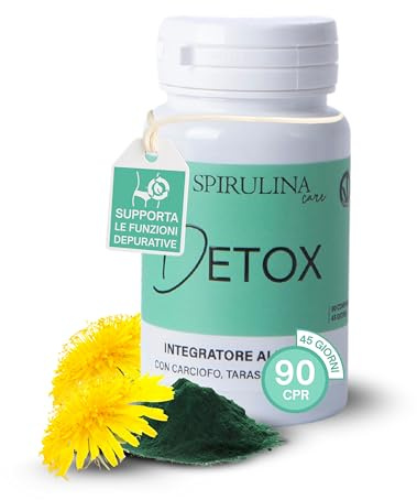 SPIRULINA BECAGLI - Depurazione Fegato, Benessere Digestivo e Azione Antiossidante con Carciofo, Tarassaco, Vitamina E – 90 Compresse
