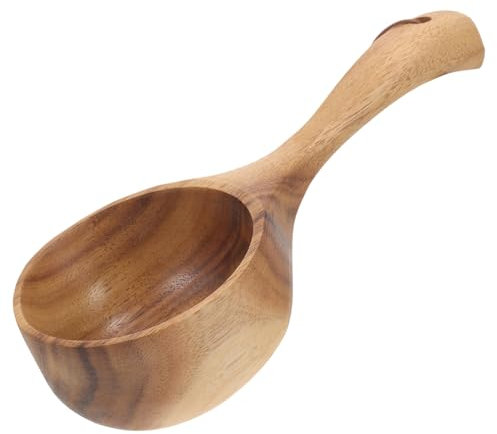 VALICLUD Wood Ladle for Bath Water Scoop Shower Ladle Convenient Water Dipper Spoon for Household Use