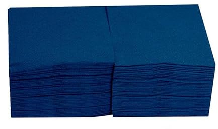 Morigami, Servilleta de Papel Tamaño Cocktail, Pliegue 1/4, Punta Punta, 150 servilletas, Azul