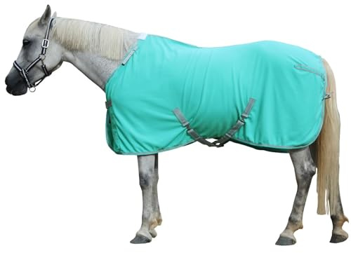 LEAFOREST Manta de forro polar con forro polar para caballos que absorbe la humedad en el granero, establo, pasto, verde prado, 81 pulgadas
