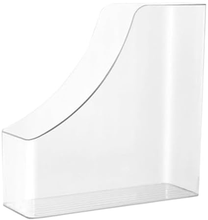Porte-documents vertical en plastique transparent A4 Organiseur de documents pour bureau et maison Rangement de bureau transparent pour magazines et dossiers Design acrylique (Clear, 22.5x22.5cm)