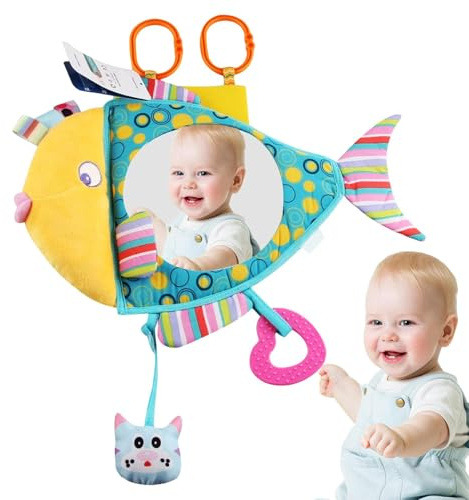 Espejo de coche para bebé - Espejo de coche inastillable Vista trasera para bebé | Espejoo retrovisor infantil con visión cristalina, juguete para coches, para asiento trasero para mantener el