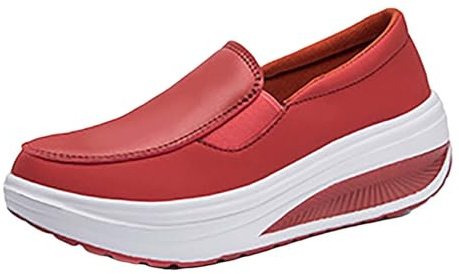 Mocasines de plataforma de cuero para mujer, cómodos, sin cordones, elegantes, zapatos de negocios, ligeros, acolchados, para caminar, trabajo, estar de pie, uso diario, zapatos de cita, hot pink, 41