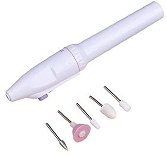 Set di lime per unghie professionali per manicure e pedicure elettrico Mini trapano per unghie portatile Strumenti per lucidatura per manicure con 5 teste di molatura 1 set di batterie non incluse Pr