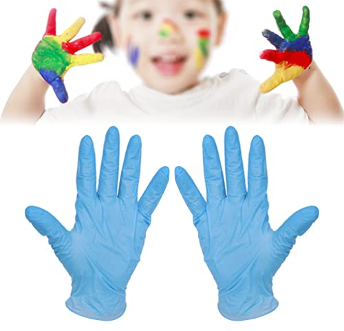 LiLiTok Nitrile Guanti Monouso per Bambini (20 pezzi/100 pezzi), Guanti Protettivi per Pittura, Artigianato, Pulizia, Cucina e Costume (20, F)