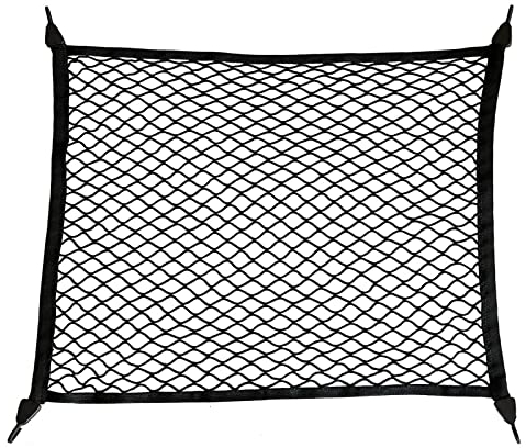 WUERKIYA Red Maletero de Coche, Almacenamiento Red se 70x70CM, Red de Equipaje Coches, Organizador para Almacenaje Red con 4 Ganchos, para la mayoría de los Tipos de vehículos