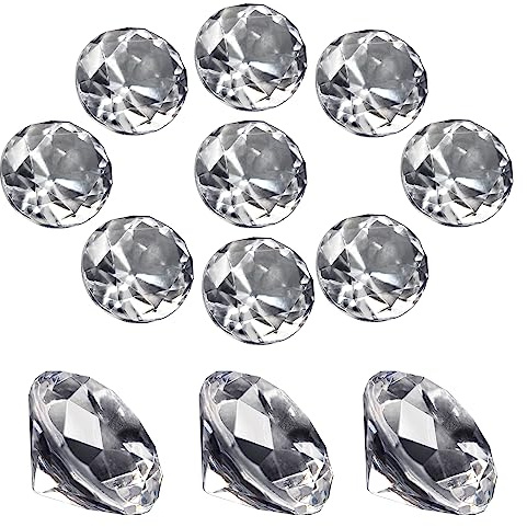 XHKDSYMC 100Pcs Clear Acrylic Diamonds 1 Inch Wedding Table Scatters Gemstones Confetti for Vase Fillers,Floral Decor,Bridal Shower Decorations,Home Centerpieces,Candle Display (Clear)