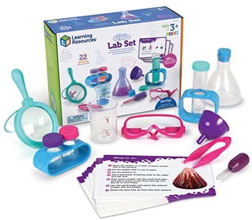Learning Resources Primary Science Lab Set Pink - Experimentation and Observation for Kids, STEM Projects, Science Kits, Experiments, Pretend Play Scientists, Toddler Project Chemistry Toy