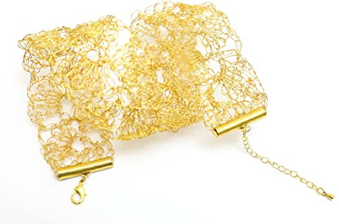 Chokerkette gehäkelt aus vergoldetem Draht