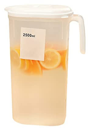 Sysdisen Carafe À Eau pour Réfrigérateur, Réfrigérateur avec Couvercle, Carafes À Eau 1,8 L / 2,5 L avec Couvercle, Porte Réfrigérateur, Porte Réfrigérateur en Plastique