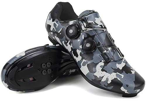 Hixingo Zapatilla de Ciclismo Hombre Zapatos Bicicleta de Carretera Montaña Exterior MTB Compatibles con SPD/SPD-SL Lock System, Zapatillas de Ciclismo Unisex Respirables