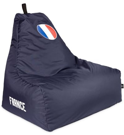 PATCH HOME Sittsäck EM speciell lounge fåtölj, gaming sittdyna golvkudde, beanbag med dragkedja med fyllning (Frankrike)